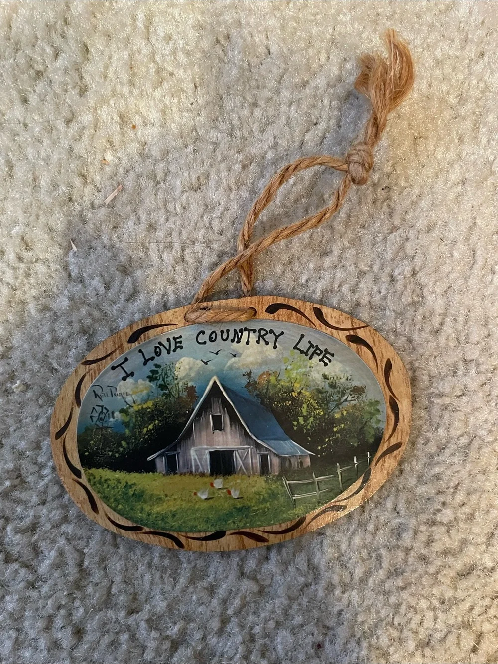 “ I love contry life” christmas ornament